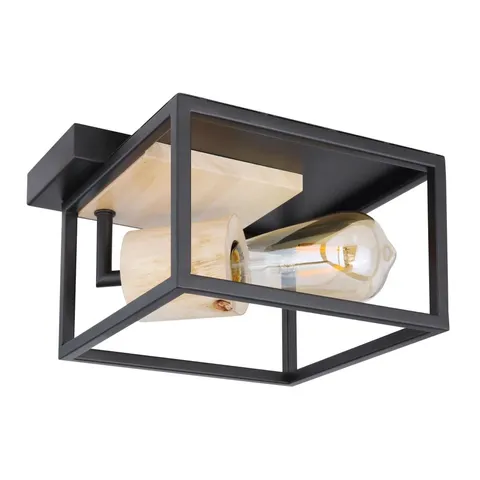BOXED GLOBO HAGAR 5 LIGHT CEILING LIGHT MATT BLACK 64CM