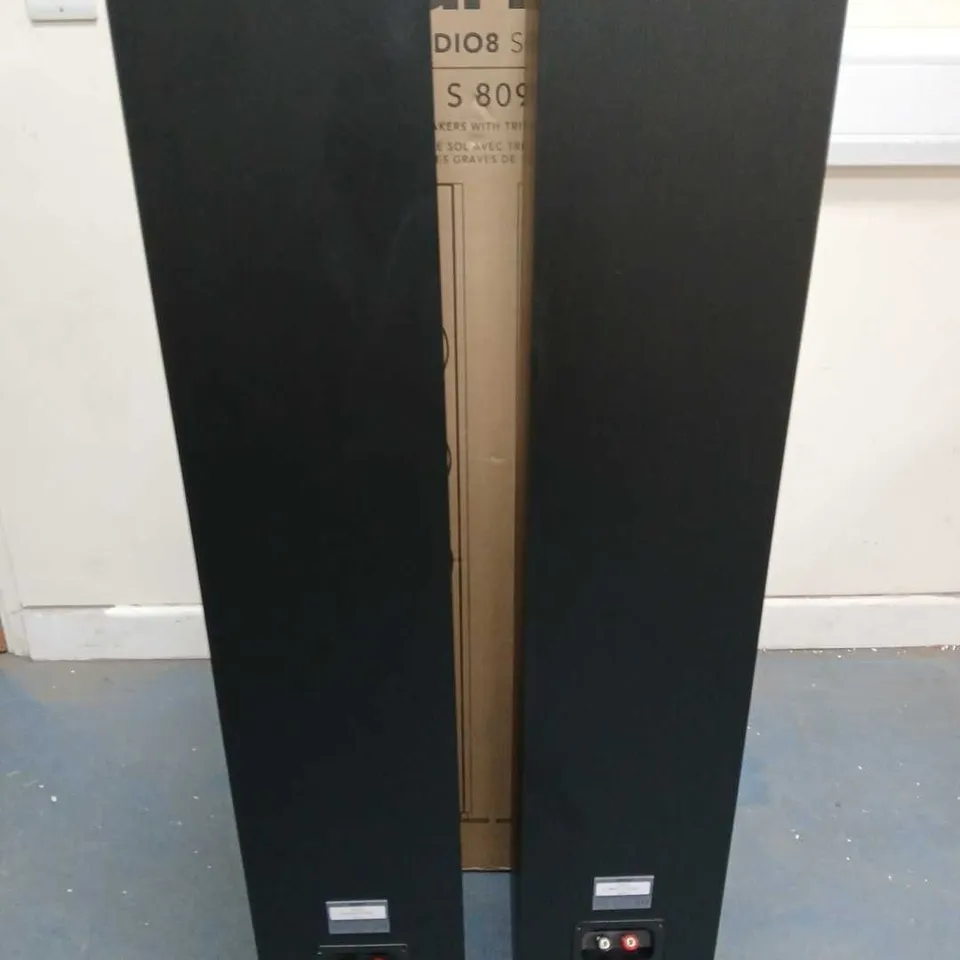 BOXED PAIR OF JAMO S 809 FLOORSTANDING HIGH PERFORMANCE SPEAKERS - BLACK