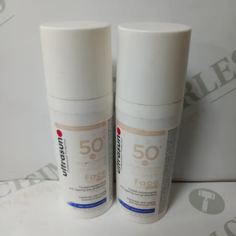 LOT OF 2 ULTRASUN TINTED FACE SPF50+ HONEY 50ML