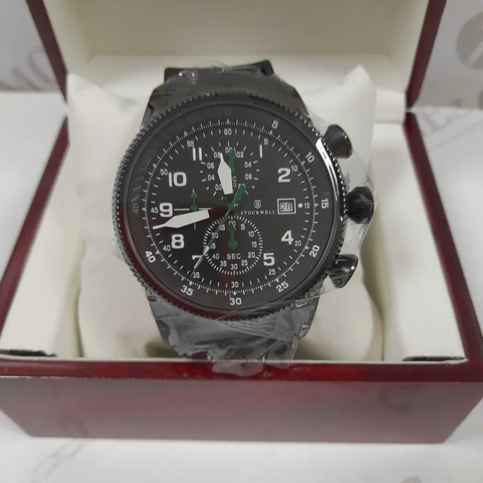 STOCKWELL 3ATM WATER RESISTANT BLACK RUBBER STRAP WRIST WATCH