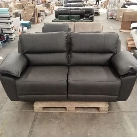 SEVILLE 3 SEATER RECLINER SOFA, GREY PREMIUM FAUX LEATHER