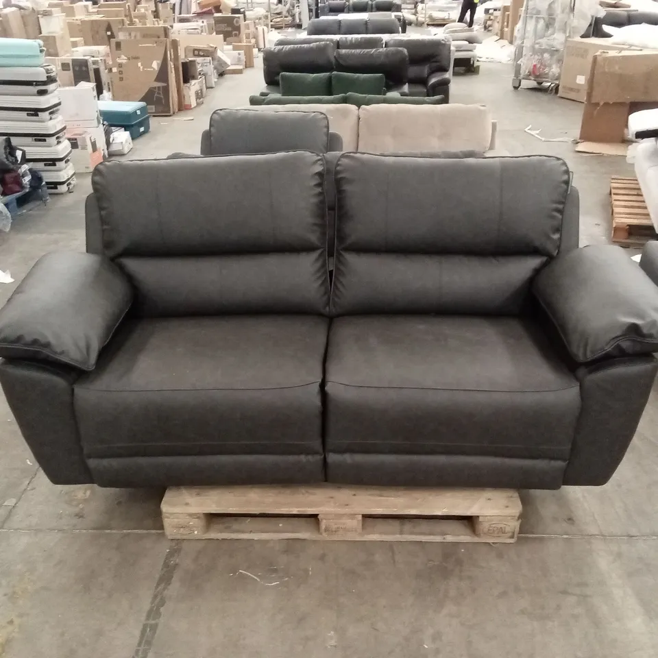 SEVILLE 3 SEATER RECLINER SOFA, GREY PREMIUM FAUX LEATHER