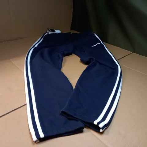 ADIDAS NAVY/WHITE STRIPED FITNESS JOGGERS - MEDIUM