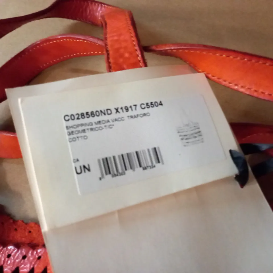 CAMPOMAGGI SHOPPER BAG IN ORANGE LEATHER