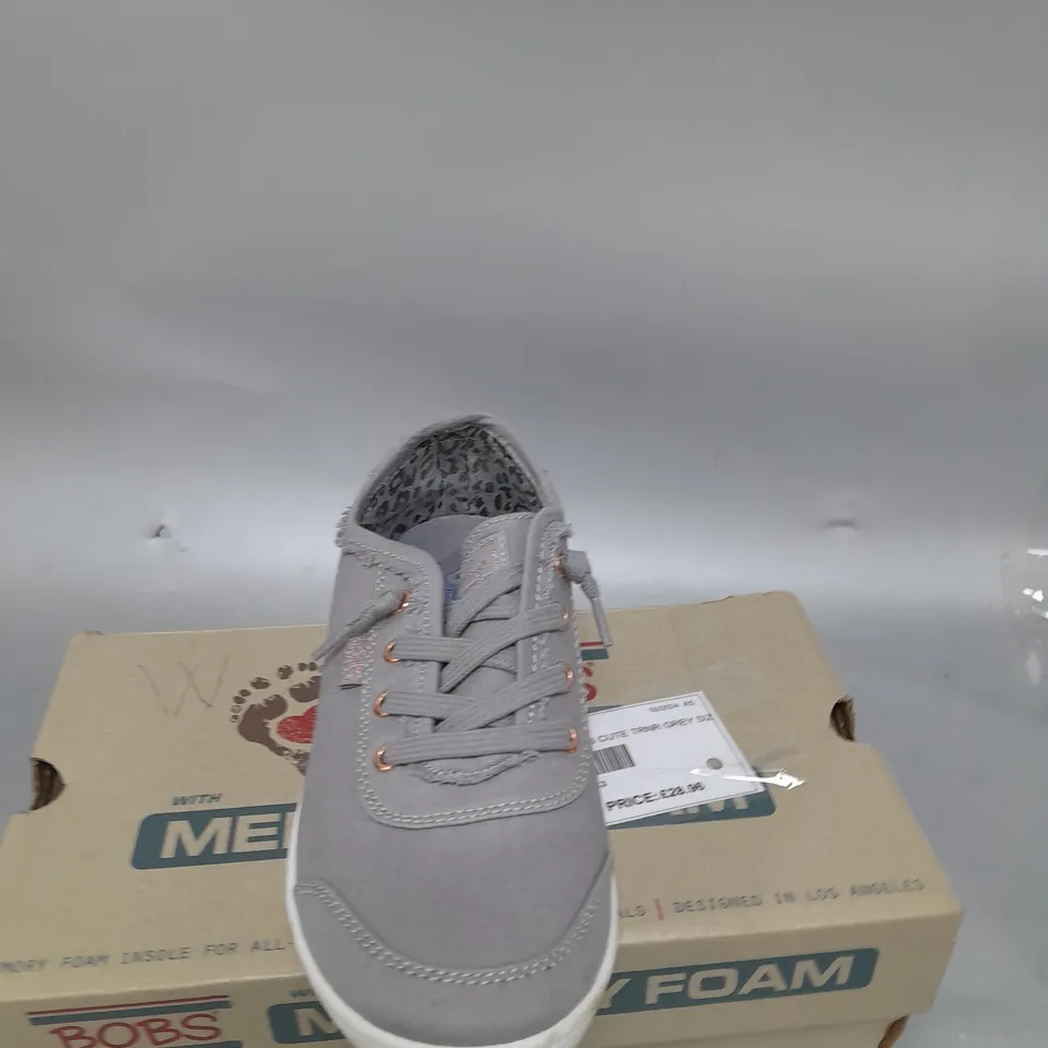 BOBS BY SKECHERS MEMORY FOAM TRAINERS - GREY - SIZE 3