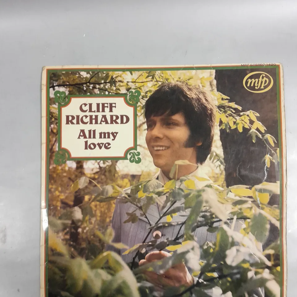 CLIFF RICHARD ALL MY LOVE VINYL 