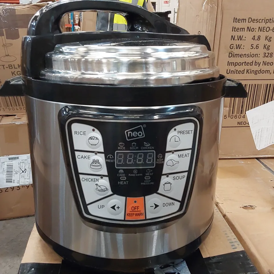 BOXED NEO STAINLESS STEEL 6L 8 FUNCTION MULTI PRESSURE COOKER (1 BOX)