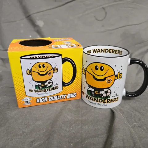 BOXED WANDERERS HIGH QUALITY MUG – WHITE CERAMIC WITH CARTOON YELLOW CHARACTER