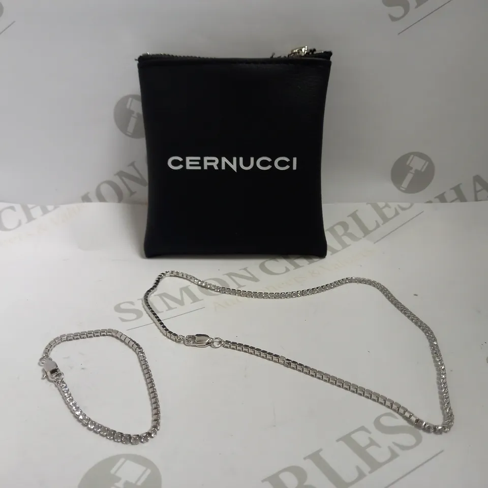 PAIR OF CERNUCCI SILVER EFFECT ITEMS INCLUDING NECKLACE AND MATCHING BRACELET
