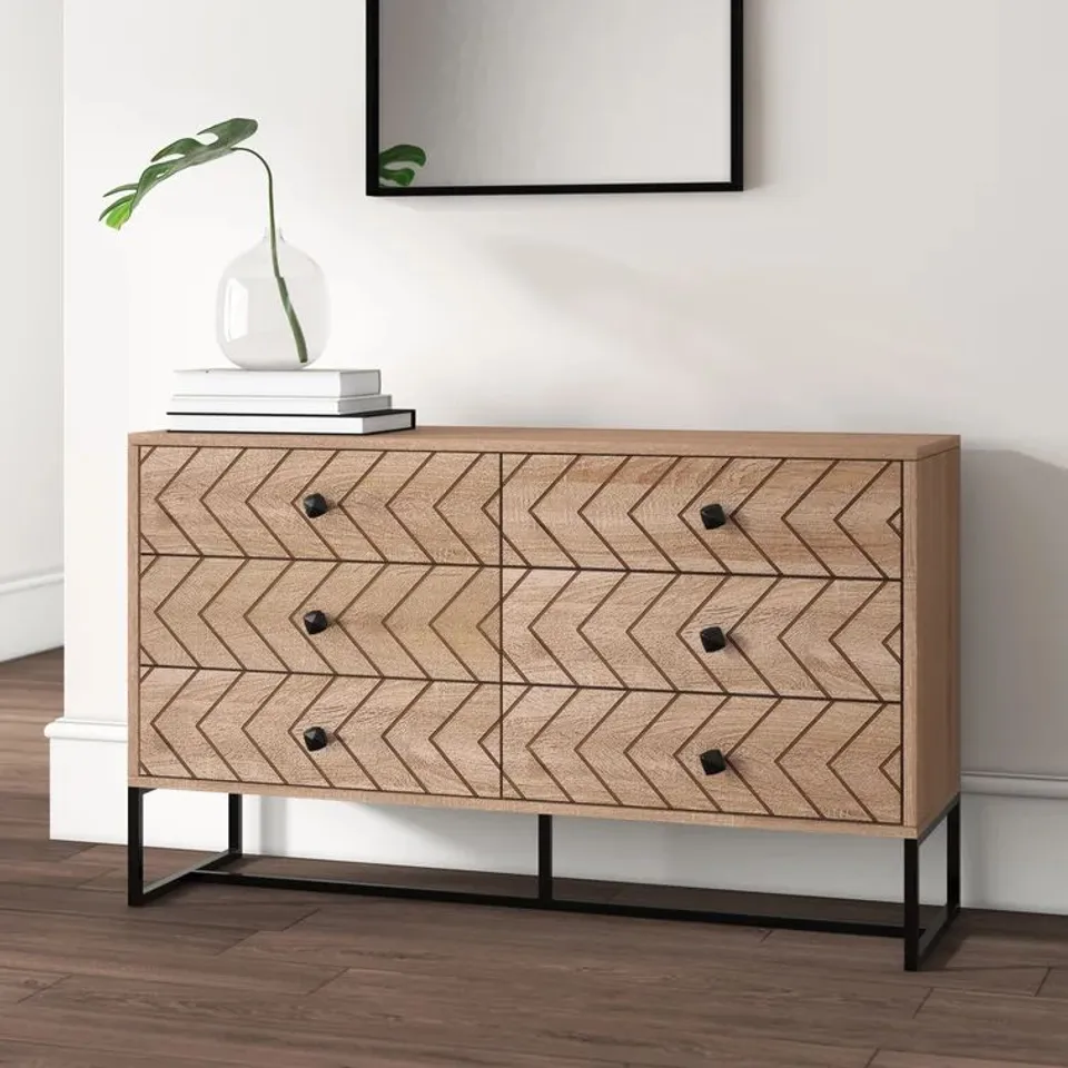 BOXED KIRTLAND 6 DRAWER DOUBLE DRESSER 