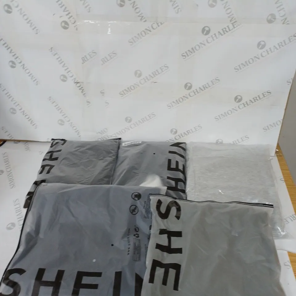 LARGE BOX OF ASSORTED CLOTHING ITEMS IN VARIOUS COLOURS AND SIZES INCLUDING TROUSERS , TOPS AND JUMPERS 