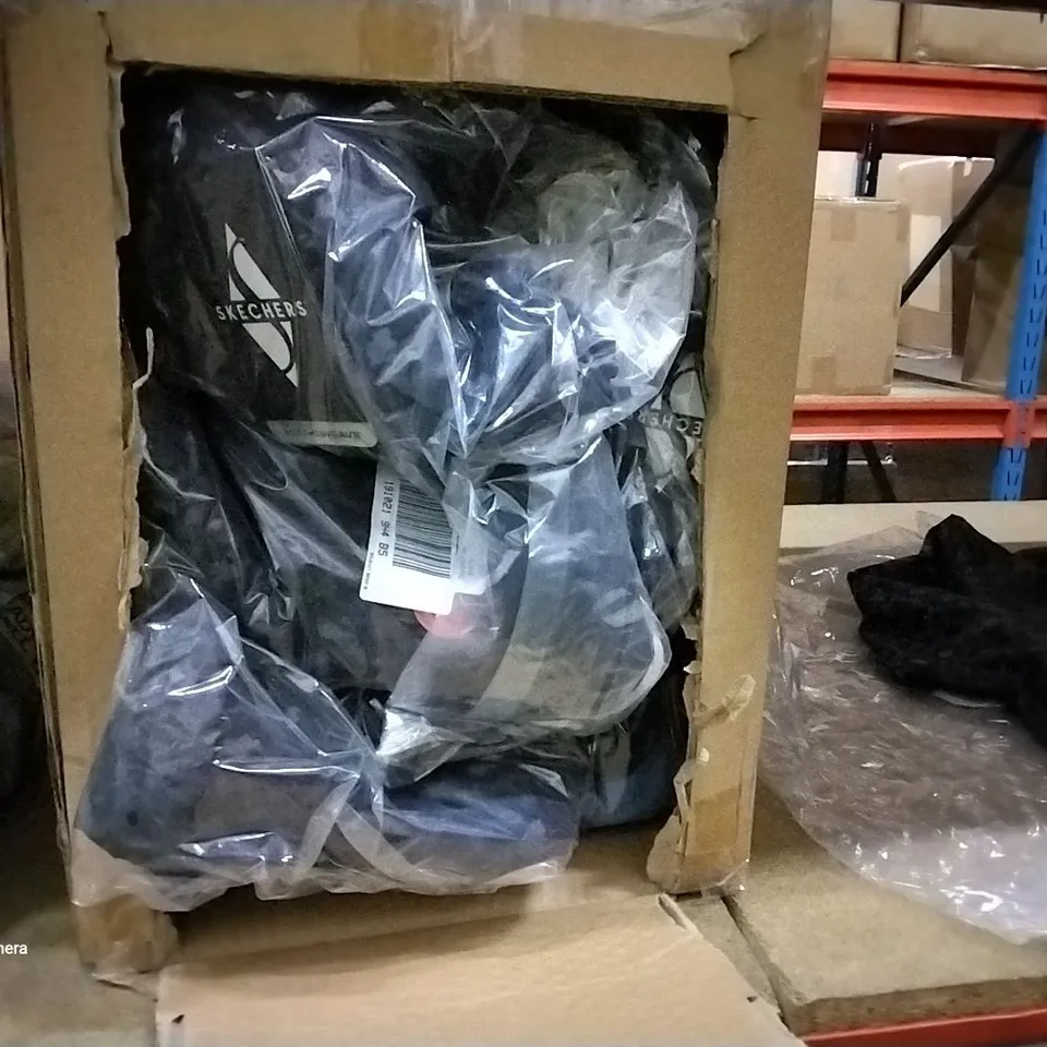 BOX OF APPROXIMATELY 15 ASSORTED BRAND NEW SKECHERS MIDNIGHT LEOPARD REVERSIBLE JACKETS VARIOUS SIZES