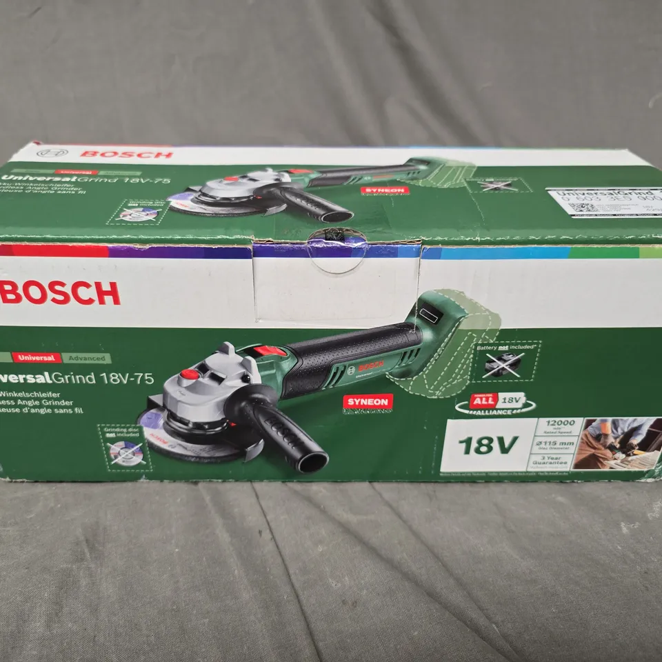 SEALED BOSCH UNIVERSAL GRIND 18V-75 CORDLESS ANGLE GRINDER 