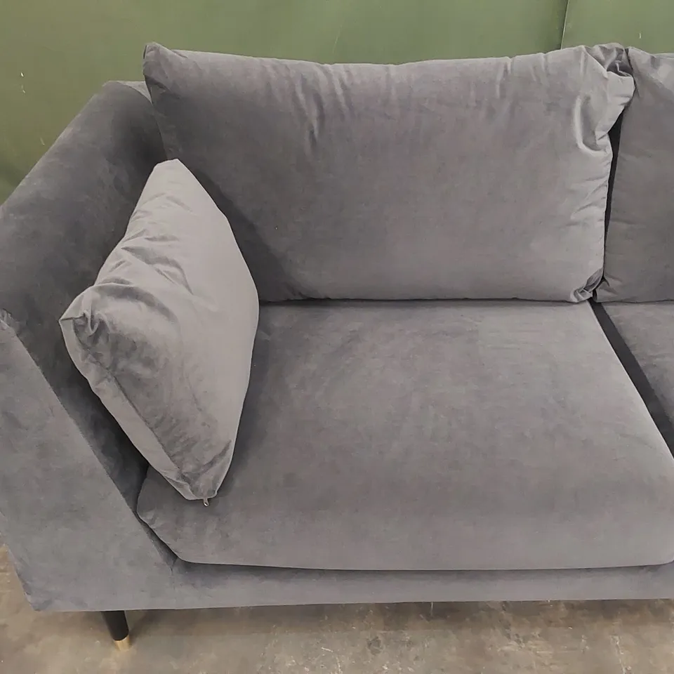 DANETTI ELSIE 3 SEATER SOFA VELVET SOFA - DARK GREY VELVET