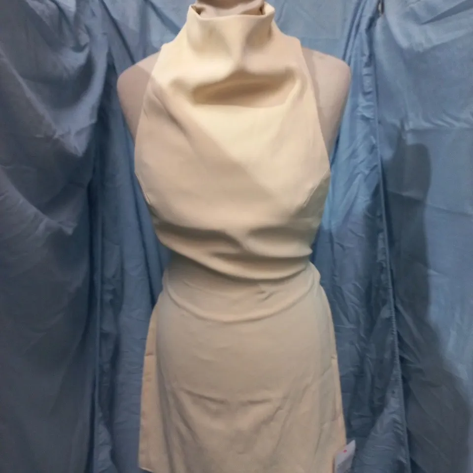 TOPSHOP CREAM DRAPED NECKLINE DRESS, UK 10 (EU 38) US 6