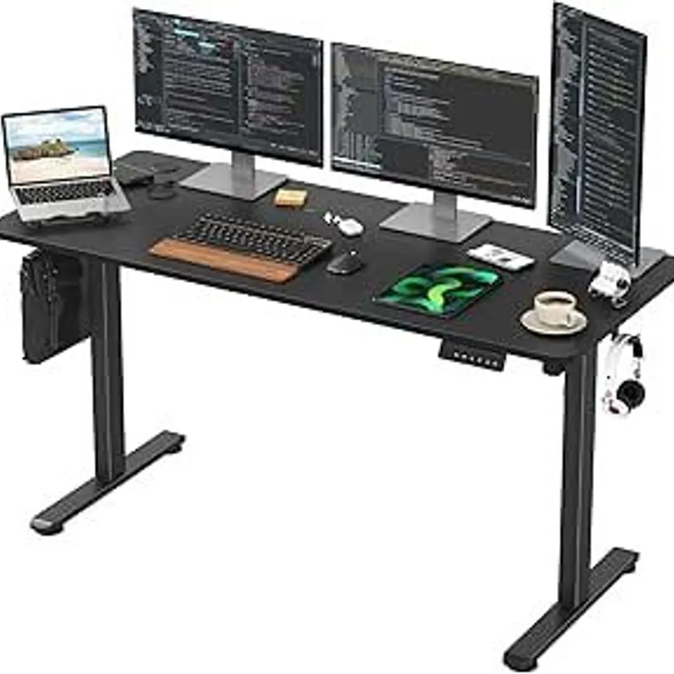 BOXED ELECTRIC HEIGHT ADJUSTABLE HOME OFFICE STANDING DESK - BLACK (1 BOX)