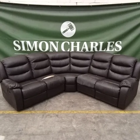 ROTHBURY LUXURY FAUX LEATHER HIGH BACK MANUAL RECLINER CORNER GROUP SOFA