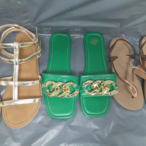 BOX OF APPROXIMATELY 10 ASSORTED PAIRS OF SHOES AND FOOTWEAR ITEMS IN VARIOUS COLOURS, STYLES, AND SIZES - COLLECTION ONLY