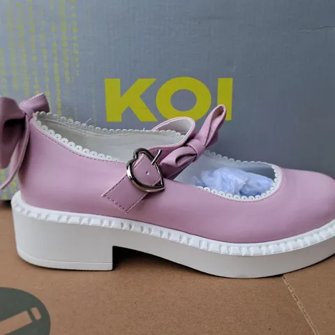 BRAND NEW BOXED KOI FAIRY LACE DOILYSHOES IN BABY PINK - UK 4