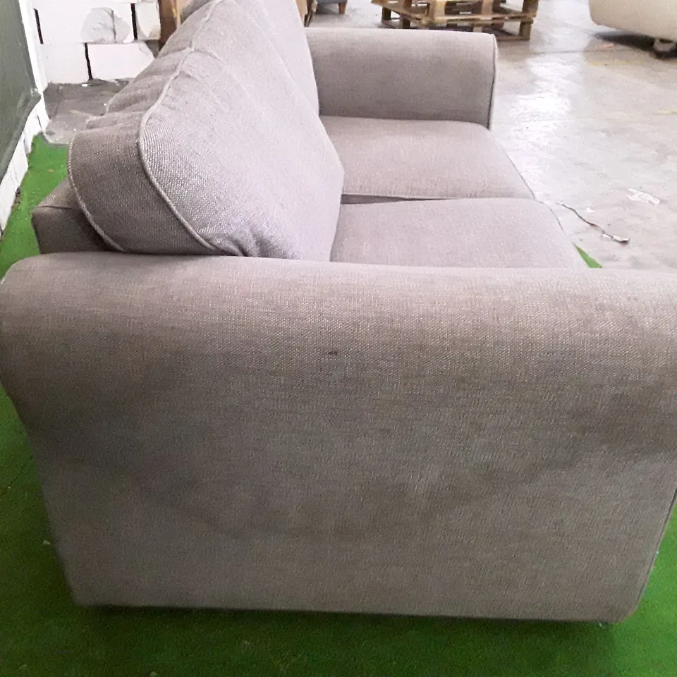 DESIGNER 3 SEATER SOFA - GREY FABRIC 