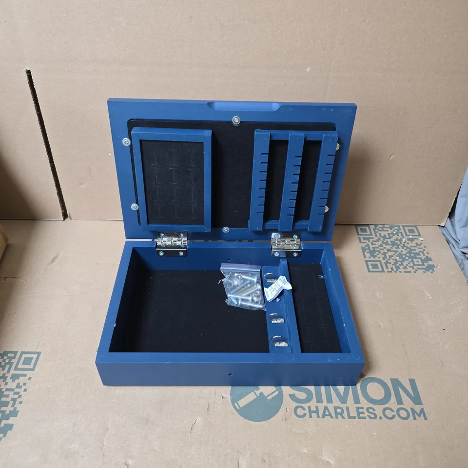 BLUE TABLE TOP JEWELRY MIRROR