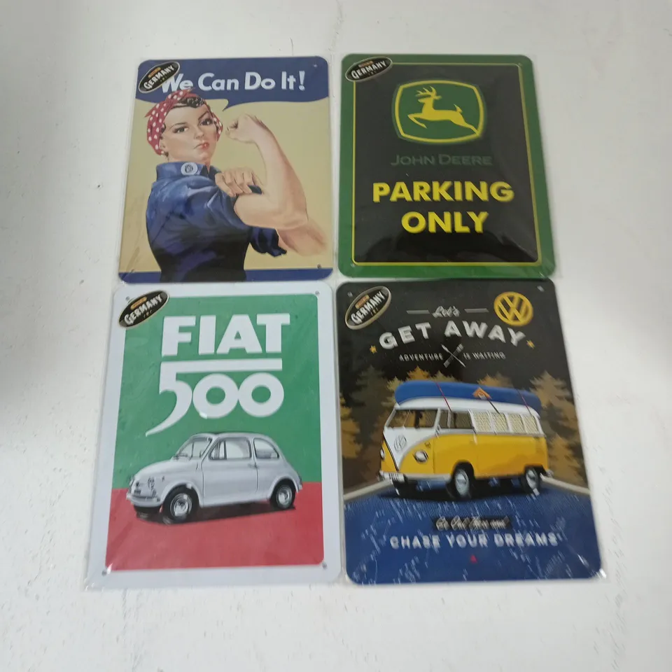 TOTE OF APPROXIMATELY 30 ASSORTED METAL SIGNS 