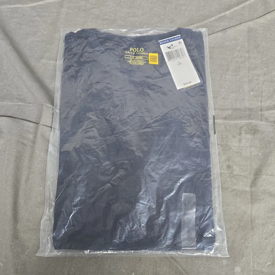 POLO RALPH LAUREN NAVY T-SHIRT – MEN’S SIZE LARGE (L/G) IN PACKAGING