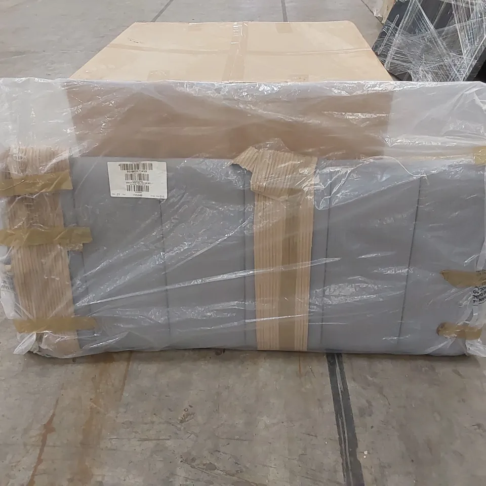 BAGGED DESIGNER MIAMI FABRIC 135cm DOUBLE SIZE HEADBOARD - TOPAZ MID GREY 