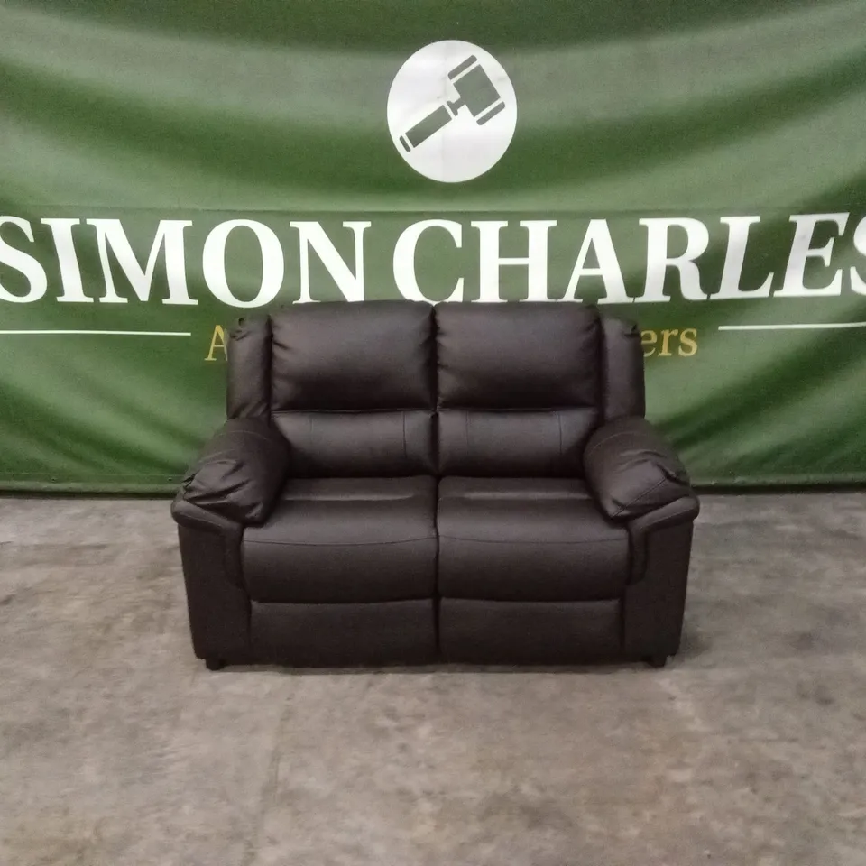 ALBION LUXURY FAUX LEATHER HIGH BACK 2 SEATER SOFA - CHOCOLATE RRP £519