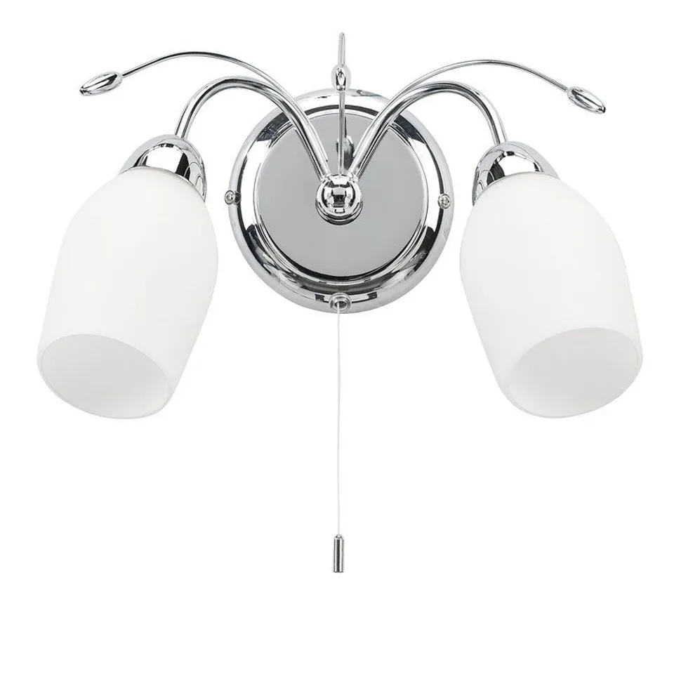 BARNABAS 2 LIGHT ARMED SCONCE - POLISHED CHROME FINISH