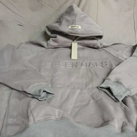 ESSENTIALS GREY HOODIE SIZE M 