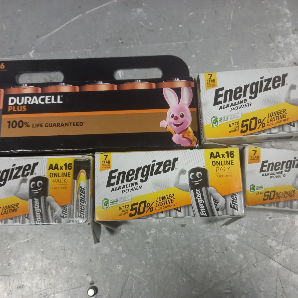 LOT OF 5 PACKS OF BATTERIES TO INCLUDE DURACELL AND ENERGIZER