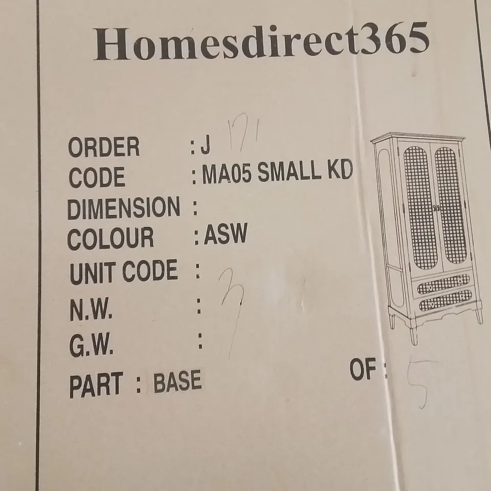 BRAND NEW HOMESDIRECT365 BELLE WHITE ANTIQUE FRENCH SMALL WARDROBE 