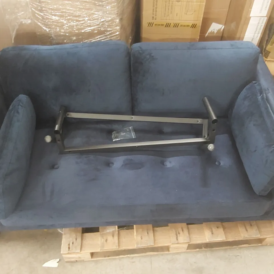 QUALITY DESIGNER VELVET UPHOLSTERED 2-SEATER SOFA