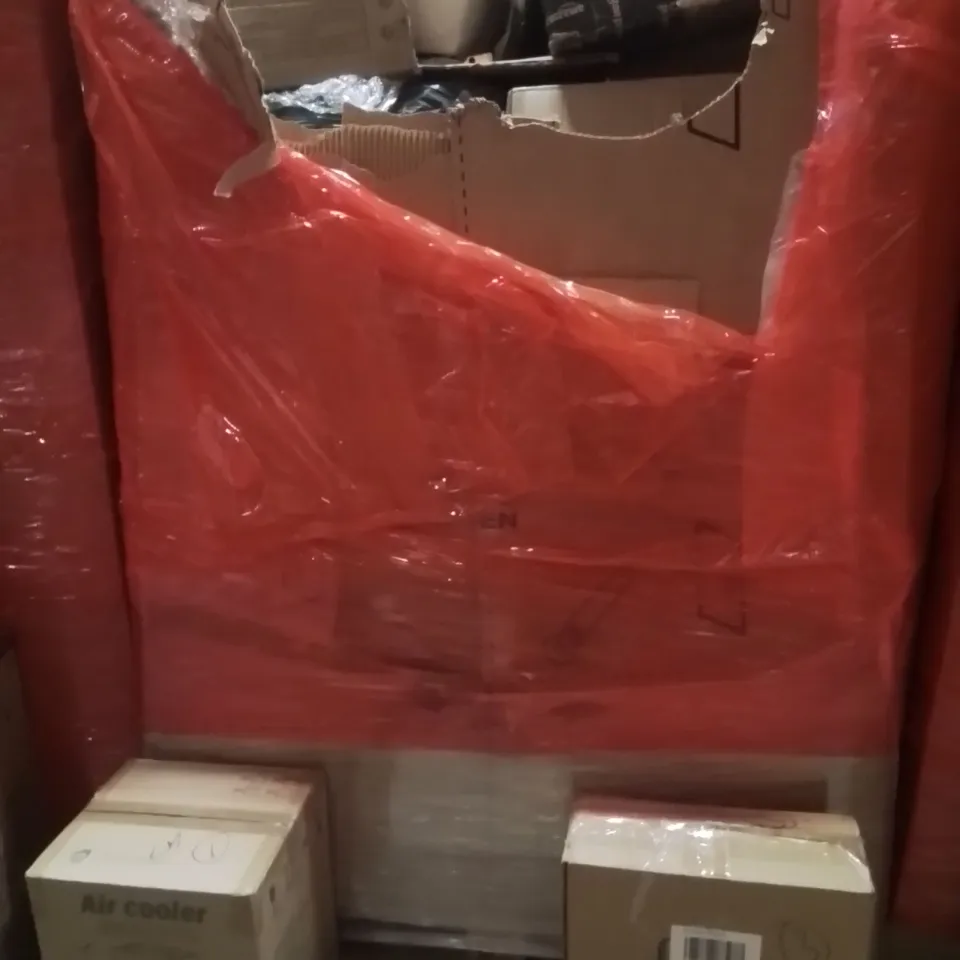 PALLET OF ASSORTED HOUSEHOLD GOODS AND PRODUCTS TO INCLUDE;AIR COOLER,BACKPACK,CHAIR