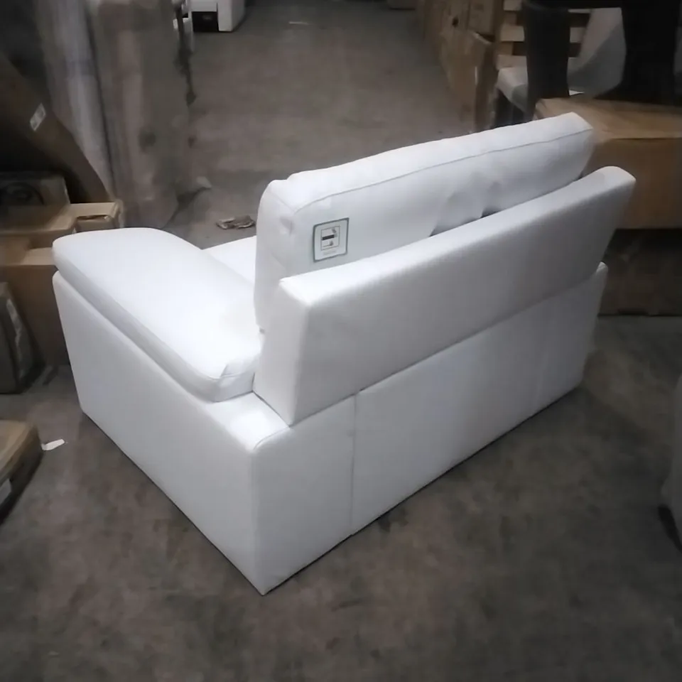 KANSAS ARMCHAIR, WHITE PREMIUM FAUX LEATHER WITH LEGS