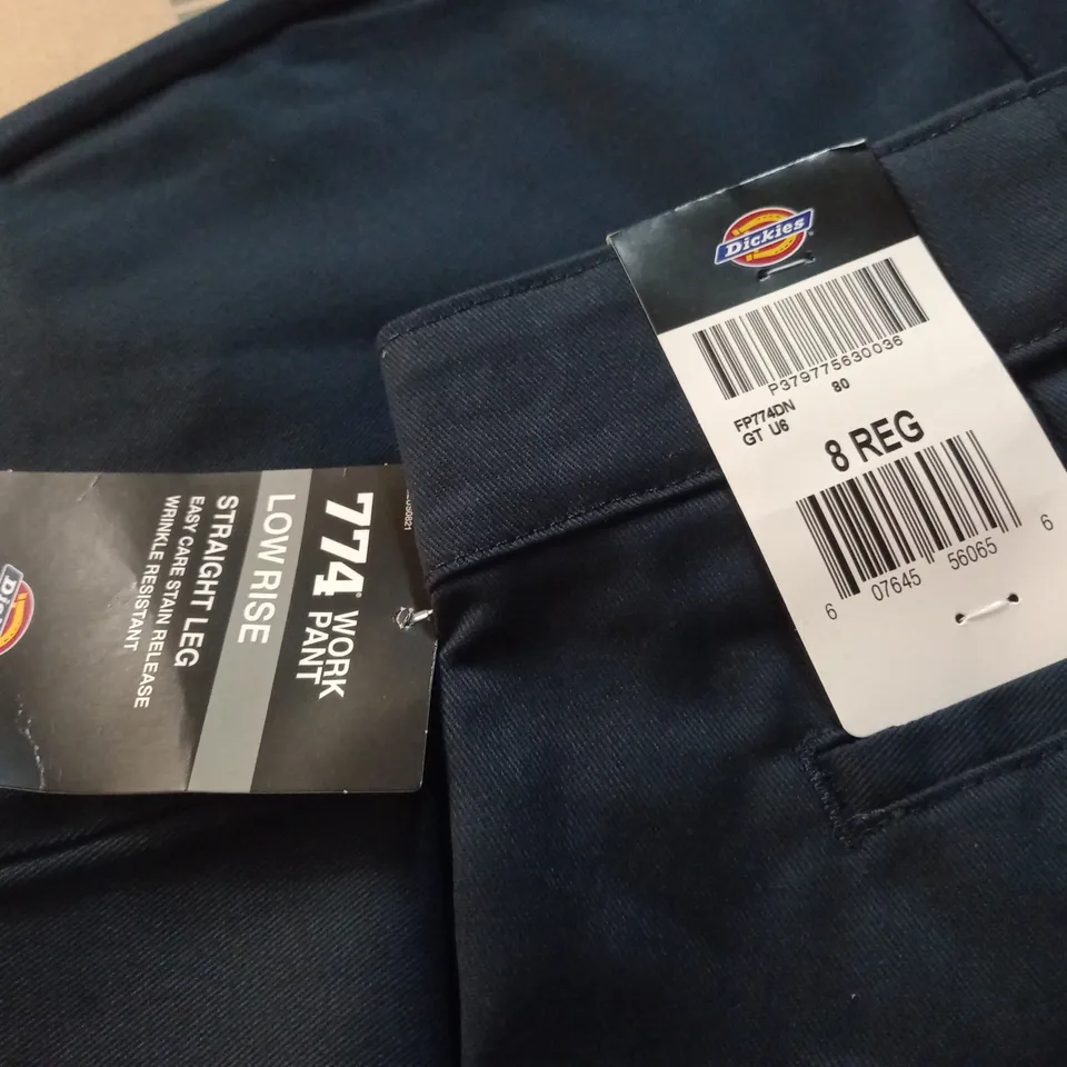 DICKIES WOMEN LOW RISE STRAIGHT LEG TROUSERS - 8 REG