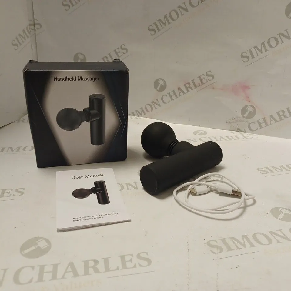 BOXED HANDHELD MASSAGER WITH USB RECHARGABLE LITHIUM ION BATTERY - BLACK