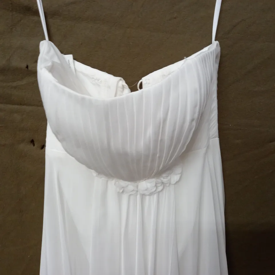 TIFFANYS PLEATED WEDDING DRESS IN WHITE - 14