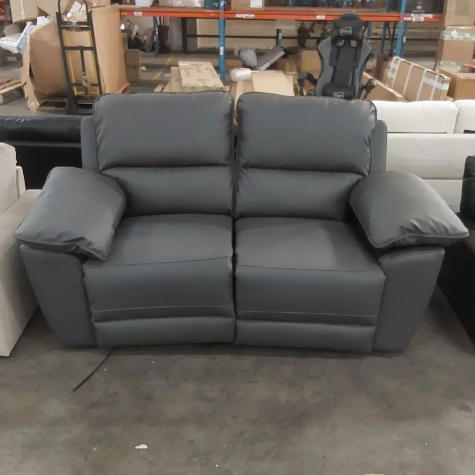 QUALITY DESIGNER 2-SEATER MANUAL RECLINER FAUX LEATHER SOFA 