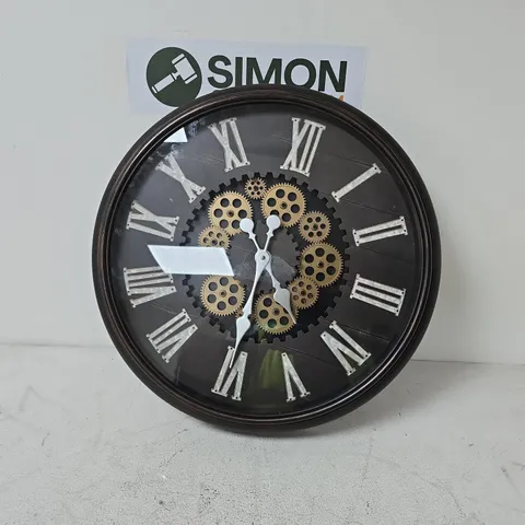 WALL CLOCK WITH EXPOSED GEAR MECHANISM 