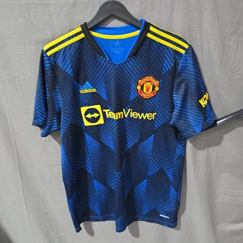 MANCHESTER UNITED AWAY SHIRT – ADIDAS, UK LARGE (L), TEAMVIEWER SPONSOR
