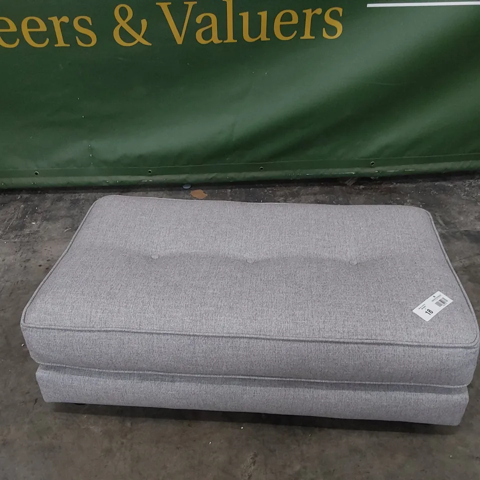 QUALITY BRITISH MADE PARKER KNOLL RECTANGULAR FOOTSTOOL GREY FABRIC 
