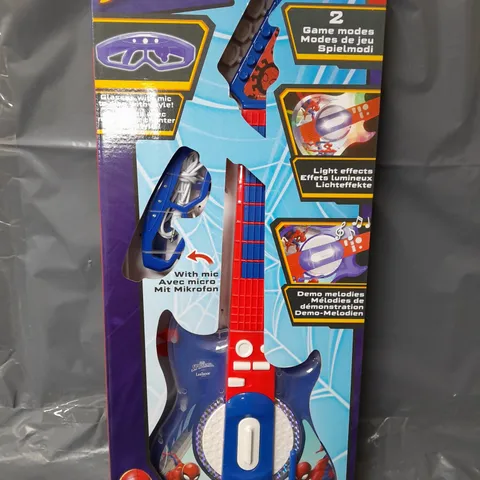 BOXED SPIDER-MAN ELECTRIC GUITAR WITH LIGHT UP GLASSES