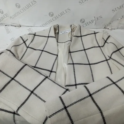HELENE BERMAN CHECK COAT CREAM SIZE 10