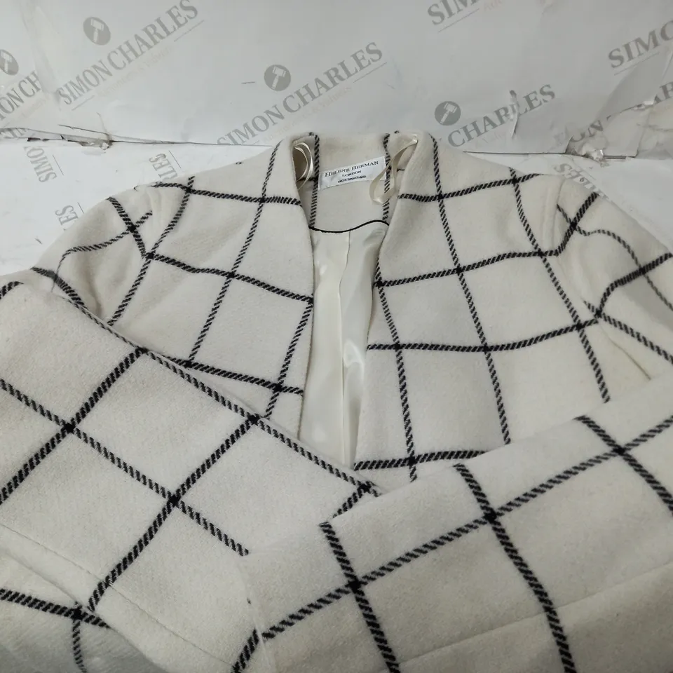 HELENE BERMAN CHECK COAT CREAM SIZE 10