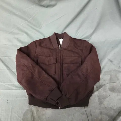 DIVIDED BY H&M BROWN BOMBER JACKET, WOMEN'S EU XS