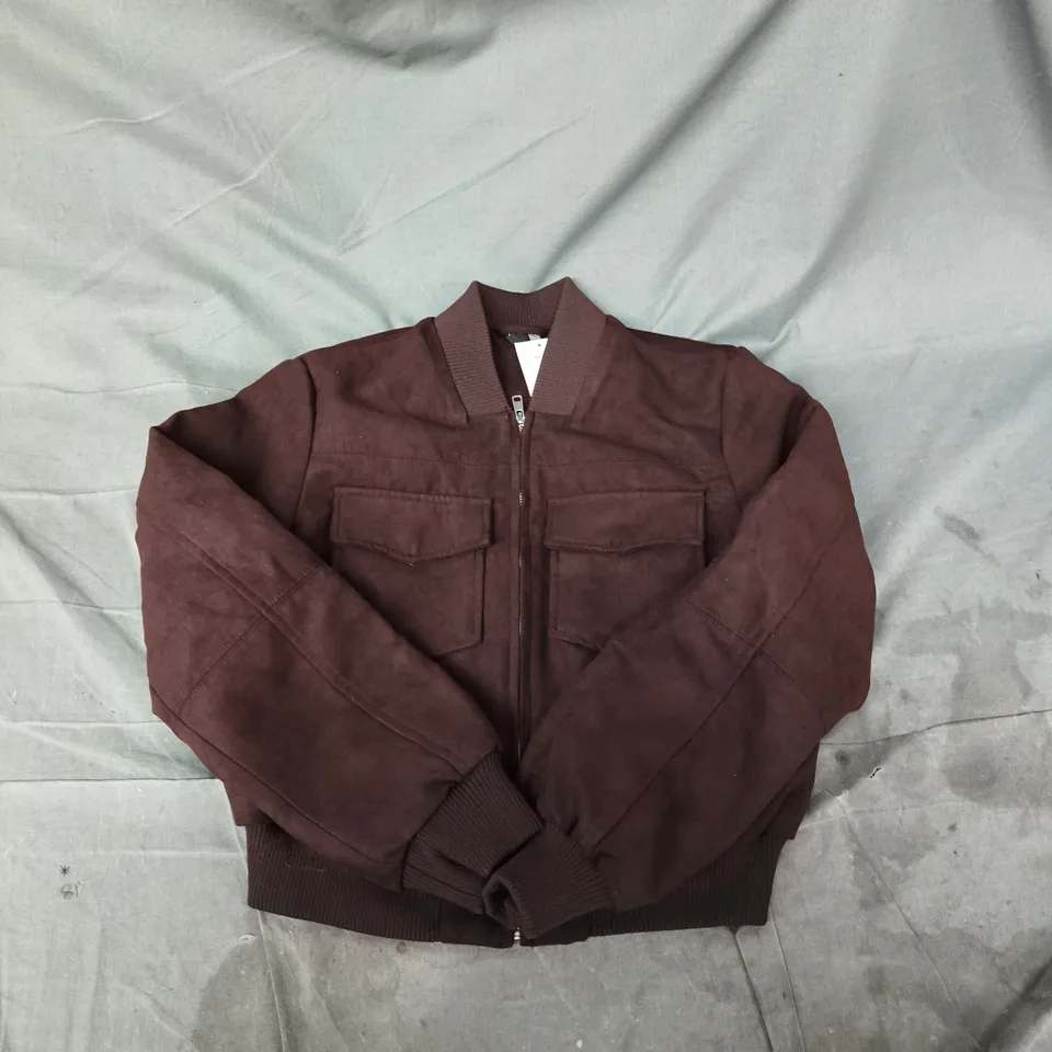 DIVIDED BY H&M BROWN BOMBER JACKET, WOMEN'S EU XS