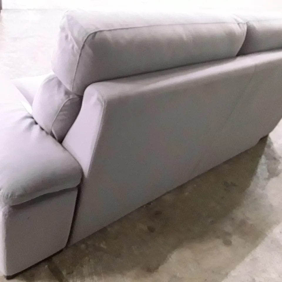 QUALITY ITALIAN DESIGNER MERRY DUE 3 SEATER SOFA - GREY FABRIC 