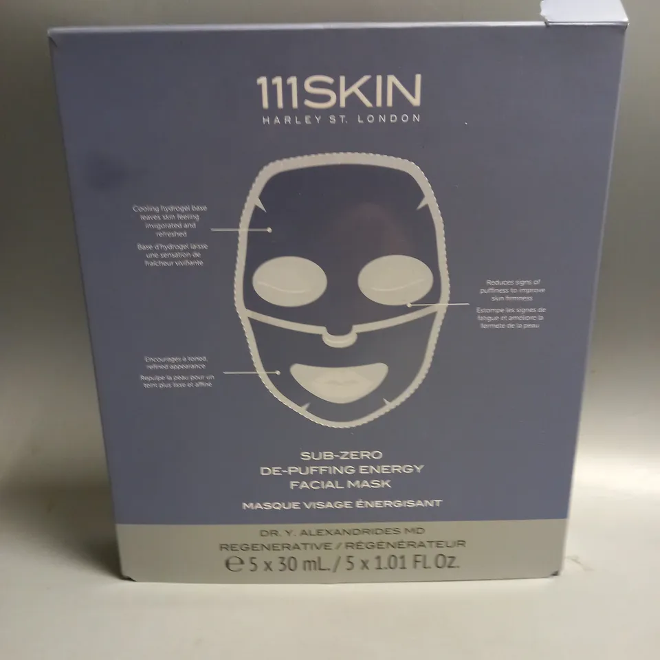 BOXED 111SKIN HARLEY ST LONDON SUB ZERO DE-PUFFING ENERGY FACIAL MASK